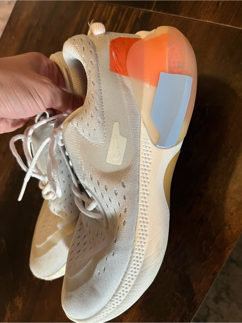 Nike Women's White Sneakers with Beige Accents